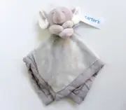Carter's Gray Elephant Cuddle Lovey Security Blankie Blanket Plush 14"