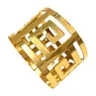 Textured Napkin Ring D-shaped Holder Elegant Hollow Design Rings Set Corrosion