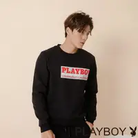 在飛比找momo購物網優惠-【PLAYBOY】左胸LOGO印花上衣(黑色)