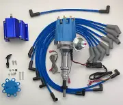 small cap FORD 5.8L 351 EFI to Carb HEI Distributor + BLUE Coil + 8.5mm WIRES