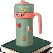 Water Mugs with Handle and Lid,21.98oz Travel Mug with Handle | Double-Walled Vacuum Temp Display Leakproof Lid Stainless Bottle for Camping Outdoor Sports
