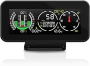 Car Inclinometer for Off-Road Driving, GPS Speedometer MPH KMH with Compass, Multi-Functional Digital HUD Dashboard Slope Meter, Upgrade Vehicle Level Tilt Gauge
