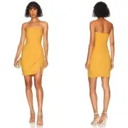 NEW NWT Amanda Uprichard X Revolve Mohan Strapless Dress In Citron Yellow SIZE S