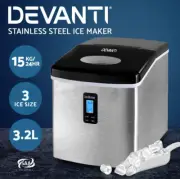 Devanti 3.2L Portable Ice Cube Maker - Stainless Steel (IM-ZB12S-SS)