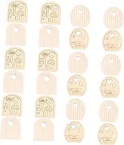 KONTONTY 12Sets Wooden Elf Gates Charming Accessories for Crafting Unique Door Decors Fairy Doors for Home and Garden Decoration