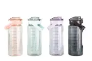 64 OZ ( 2L) Time Marker Motivational Water Bottles With Straw For Fitness & Hike