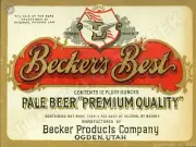 Becker's Best Pale Beer 9" x 12" Metal Sign