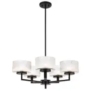 Moreno 5 Lights Pendant Matt Black Modern Clear Glass Ceiling Telbix Lighting