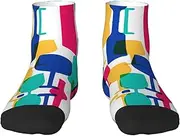 [JBYJBX] Cocktail Glasses And Wine Bottles Print Adult Socks Womens Mens Workout Thermal Cozy All-Season Gift Holiday Articles