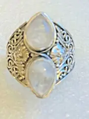 BALI LEGACY 6.00 ctw Kuisa Rainbow Moonstone Ring 7 Sterling Silver 8.50 Grams