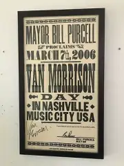 Van Morrison Autographed Poster Nashville Van Morrison Day