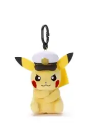 TAKARA TOMY Pokemon Sound Plush Captain Pikachu Keychain 5 sounds NEW Japan Excl