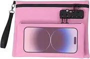 Frxib Lock Bag | Zippered Documents Organizer | Multi-Purpose Double Layer Money Bag for Travel Boat Beach Car Dorm Hotel Camping Hospital School Bank