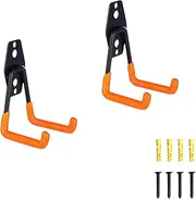 LXLM Heavy Duty Garage Hooks, 2 Pack Wall Mount Steel Utility Hooks for Garage Storage Organization Tool Hangers for Power Tools Garden Tools Ladders Ropes and Bulk Items