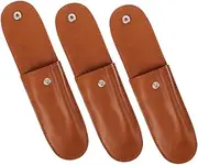 WESIEVYA 3pcs Harmonica Leather Case Harmonica Pouch Small Harmonica Case Leather Harmonica Case Leather Harmonica Bag Portable Harmonica Holder Harmonica Storage Bag Brown Pu