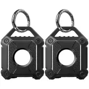 2Pcs Water-Resistant AirTag Protective Cases TPU Cover For Air Tag Tracker With Keychain