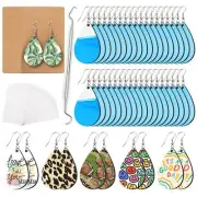HTVRONT Sublimation Wood Earring Blanks Bulk - 50 Pcs with Blue Protective Fi...
