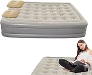 Automatic Inflatable Mattress, Blow-Up Guest Bed, Sleeping Pad with Pump, Compact Folding, Moisture-Resistant & Supportive, Grey or Beige, for Home & Outdoor Use