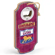 Brisbane Lions AFL First 18 Bottle Opener Wall Plaque Sign with Hanging Rope