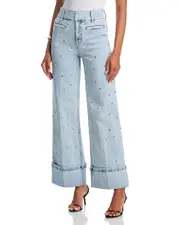 Generation Love Raquel Crystal Stud High Rise Jeans in Light Blue/Clear