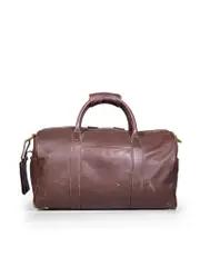 Brown Leather Medium Duffle Bag
