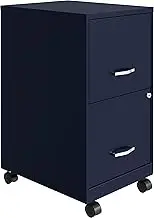 Lorell LYS SOHO File/File Mobile File Cabinet, Navy