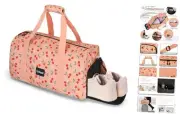 Cute Duffle Bag for Women, Gym Bag with Shoe Compartment, Lightweight Cherry