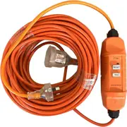 Cleanstar Rubber Extension Lead w/ In-line RCD Safety Switch 20m