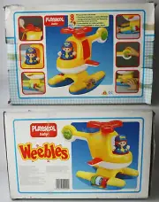 RARE VINTAGE 1989 PLAYSKOOL WEEBLES HELICOPTER + PILOT FIGURE HASBRO NEW !