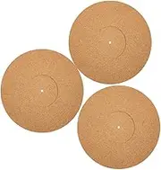 GLEAVI 3pcs Soft Cork Turntable Mat Vintage Vinyl Record Player Platter Anti-Static Cover Record Player Mat Reduces Noise and Sounds