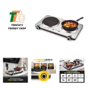 Electric Double Burner Hot Plate for Cooking, 1800W Portable Electric Stove, ...
