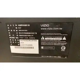 2手VIZIO 瑞軒E47 47吋高畫質液晶電視（無遙控器）台灣製造.新北區蘆洲區到府自取