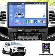 Android 10 Octa Core Car Stereo for Toyota Hilux (2005-2014) 13.3 inch Multifunctional Touch Screen Auto Navigation System, Car Radio with Carplay GPS WiFi BT FM + Backup Camera(Size:2+32 G)