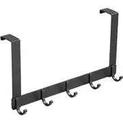 Door Hanger with 5 Coat Hooks, Sturdy Over The Door Hanger Hook for Hanging Coat, Towel, Bag, Robe, Hat