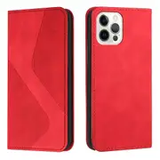 pro Case PU Leather Flip Cover Magnetic Closure Wallet Card Slots Stand Case - Red