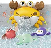 TUMAMA Baby Bath Toy,Bath Bubble Maker Machine with Music,Bathtub Wind-Up Toys,Crab Shower Water Toy for Toddlers Kids Boys Grils