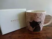 RADLEY LONDON Rosey Posey BLACK SCOTTIE DOG Scottish Terrier MUG With GIFT BOX