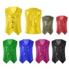 Kids Boy Girl Disco Jacket Jazz Hip-Hop Dance Sequins Vest Sparkling Street Wear