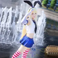 在飛比找蝦皮購物優惠-動漫艦娘島風cosplay水手服裝上衣裙子全套艦隊colle