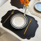 Dining Table Protectors Kitchen Mats Waterproof Faux Leather Placemat Set