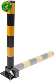 Round Parking Lock Barrier 64Cm Tall, Folding Bollard Locking Pole with 3 Keys,