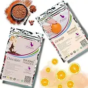 Hair removal powder wax for Women and Men, body hair removal powder wax combo chocolate and orange fragrance, pack of 2