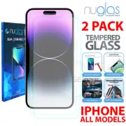 2x Nuglas Tempered Glass Screen Protector For iPhone 14 13 12 11 Pro XS Max XR 8