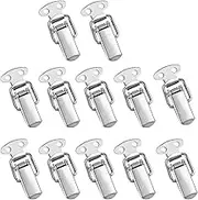Spring Loaded Toggle, Stainless Steel Small Box Clamp Clip with Installation Screws, Multifunctional Latch Catch Hasps for Wooden Case, Cabinet (4pcs)