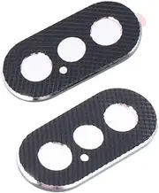 CHILDWEET 2pcs Durable Alloy Camera Lens Protector Cover Drop Resistant Fine Workmanship Integrated Design Lens Protection Black