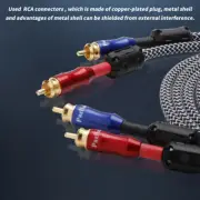 Pair Audio RCA Cables OFC Copper Interconnect Cord with Gold Plated RCA Plugs