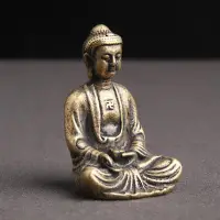 在飛比找Yahoo!奇摩拍賣優惠-促銷打折黃銅實心做舊防古玩如來佛祖像家居桌面擺件供奉釋迦摩尼