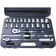 24 Pc. 1/2” Dr. 6-Point SAE/Metric Socket Set 1360 ATD 1360 663126013608 Metal
