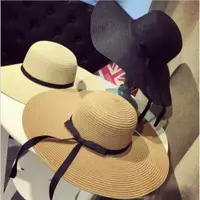 在飛比找ETMall東森購物網優惠-草帽夏季出游女款大沿韓版蝴蝶結