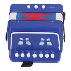 Kids Educational 7-Key Button Accordion Blue with 2 Bass Controls